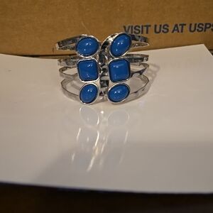 Silver and Blue Gemstone Women's Bracelet